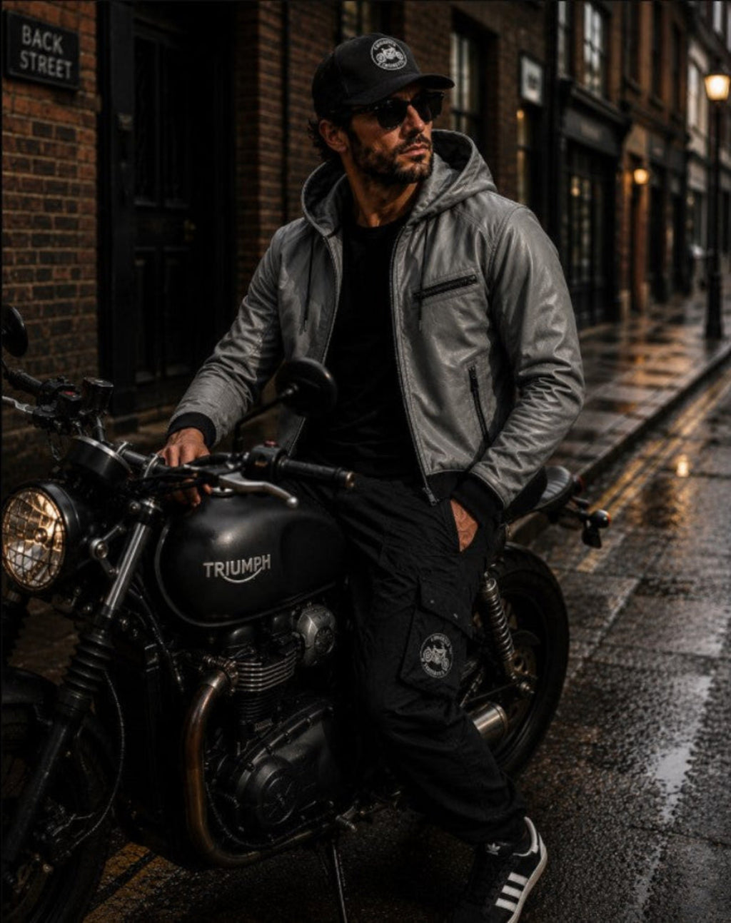 The Chouette Rebel Hooded Protective Leather Motorcycle Jacket