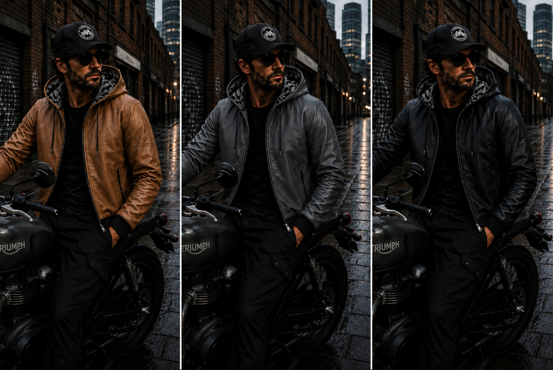 The Chouette Rebel Hooded Protective Leather Motorcycle Jacket