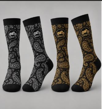 The Feelin Motorcycle Paisley Socks
