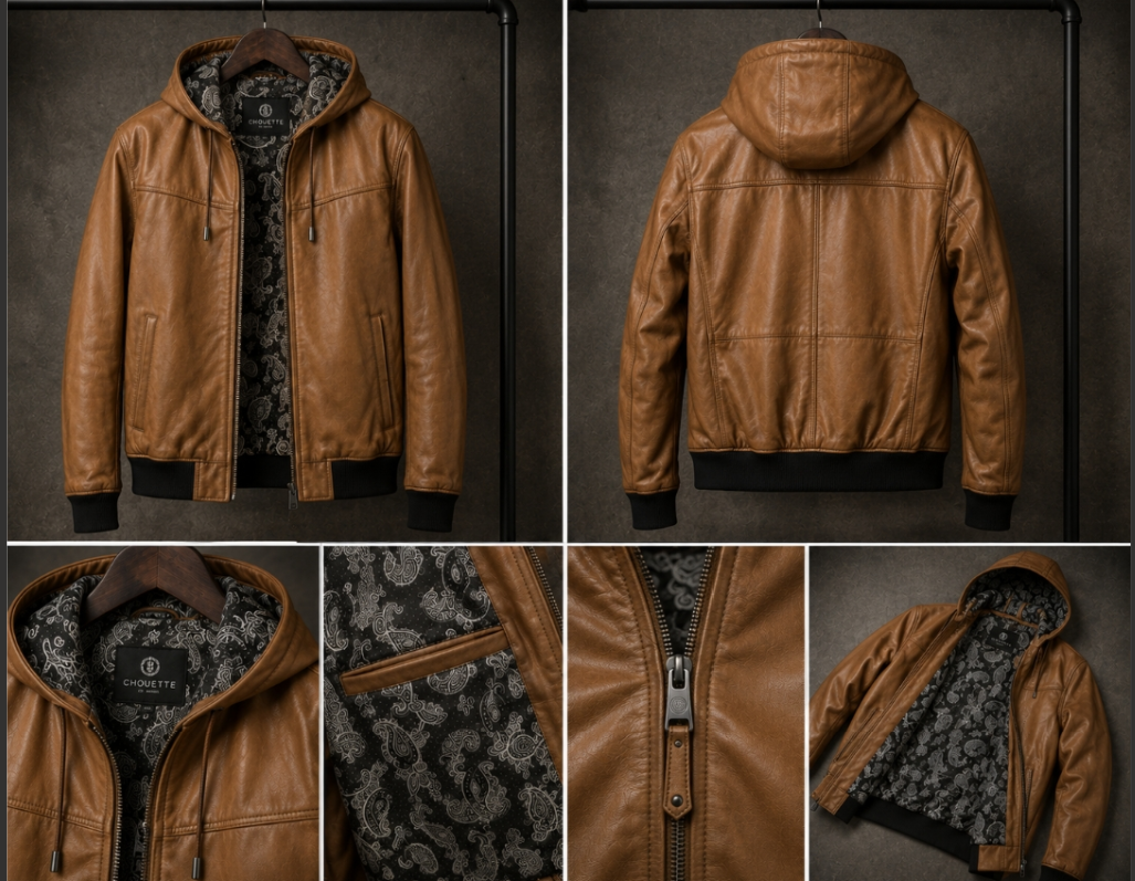 The Chouette Rebel Hooded Protective Leather Motorcycle Jacket