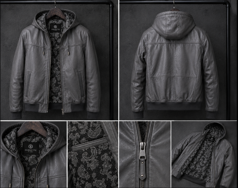 The Chouette Rebel Hooded Protective Leather Motorcycle Jacket